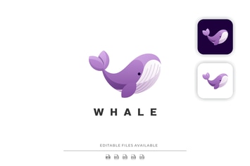 Whale Gradient Colorful Logo