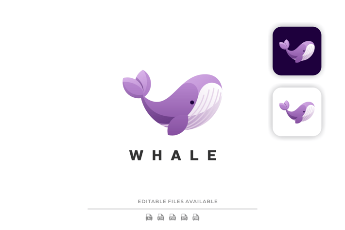 Whale Gradient Colorful Logo
