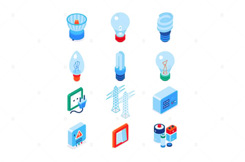 Electrical Supplies - Isometric Icons