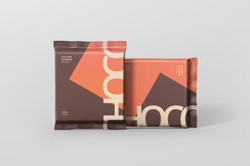 Foil Chocolate Packaging Mockup - Square Size