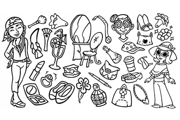 30 Beauty Stuffs - Doodle Clipart