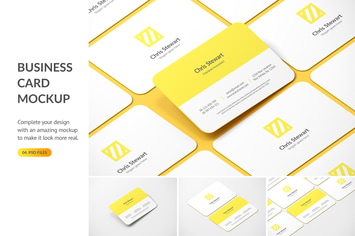 Rounded Business Card Mockup
