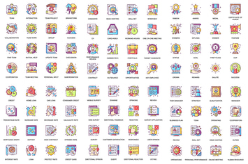 Business Flat Line Icons Pack