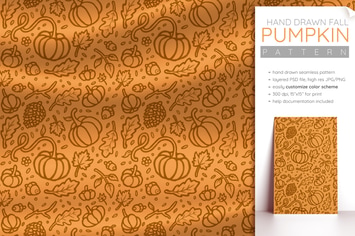 Fall Pattern (Pumpkin Pattern Halloween Seamless)