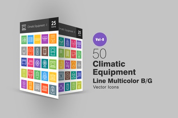 50 Climatic Equipment Line Multicolor B/G Icons