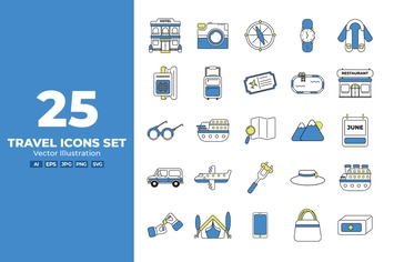 Travel Flat Icons Set
