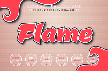 Flame graffiti - editable text effect, font style