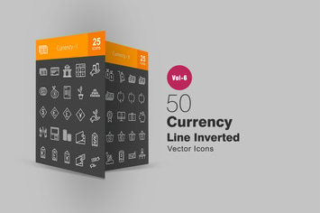 50 Currency Line Inverted Icons