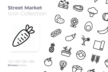 Street Market Outline Icon