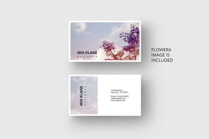 Business card with flower design in vintage style