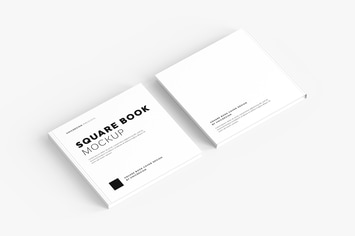 Square Book Mockup