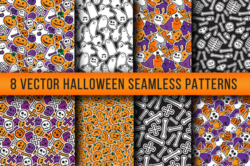 Stylish Halloween Seamless Patterns
