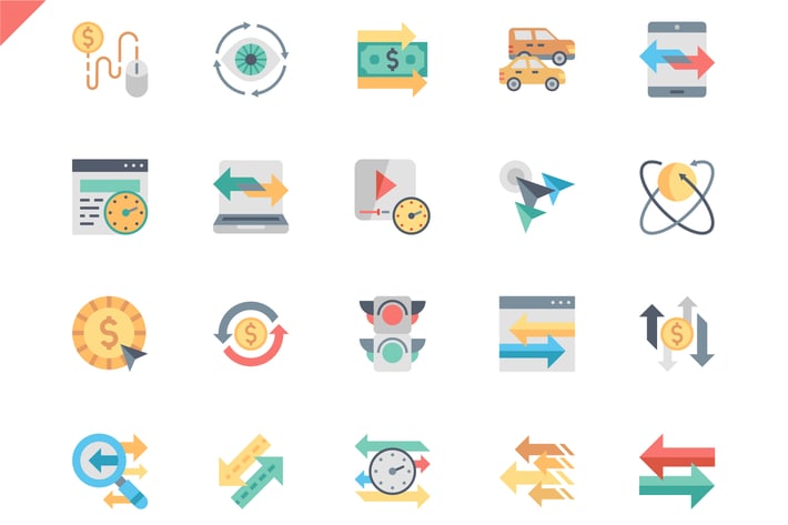 Simple Set Traffic Flat Icons