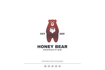 Honey Bear Color Badge Logo