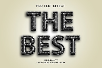 Realistic balloon foils text effect