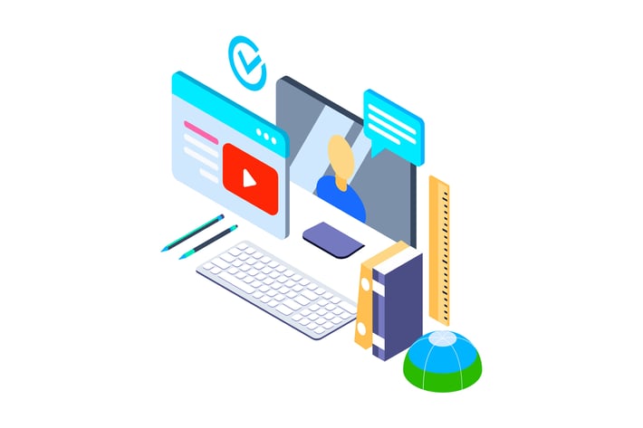 Online Courses Isometric Illustration