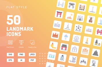 Landmark Flat Icons