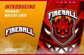 Fireball Monster - Mascot Esport Logo Template
