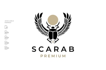 Scarab Beetle Egyptian Logo
