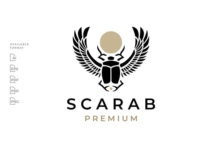 Scarab Beetle Egyptian Logo