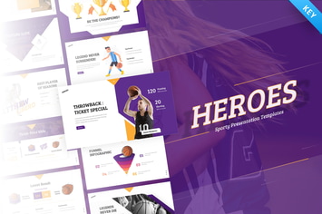 Heroes Creative Sport Basketball Keynote Template