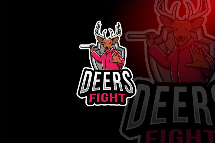 Deer Fight Esport Logo Template
