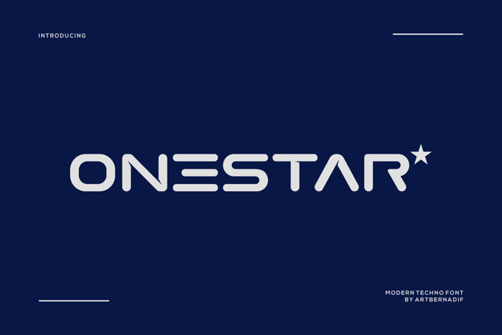 Onestar - Modern Techno Font