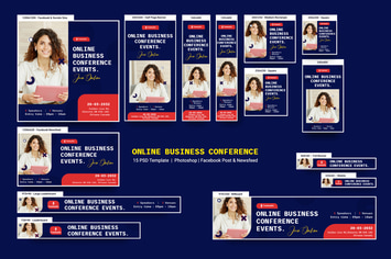 Online Business Conference Events Banners Ad