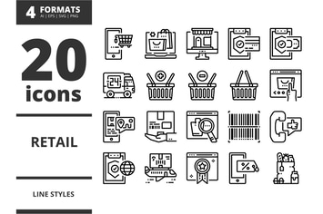 Retail Line icons packs