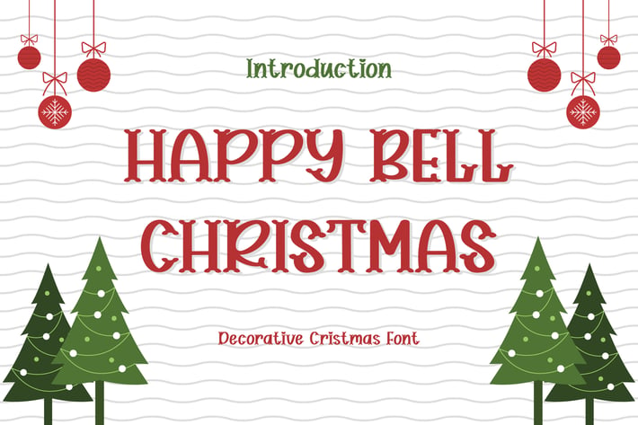 HAPPY BELL CHRISTMAS - Decorative Christmas Font