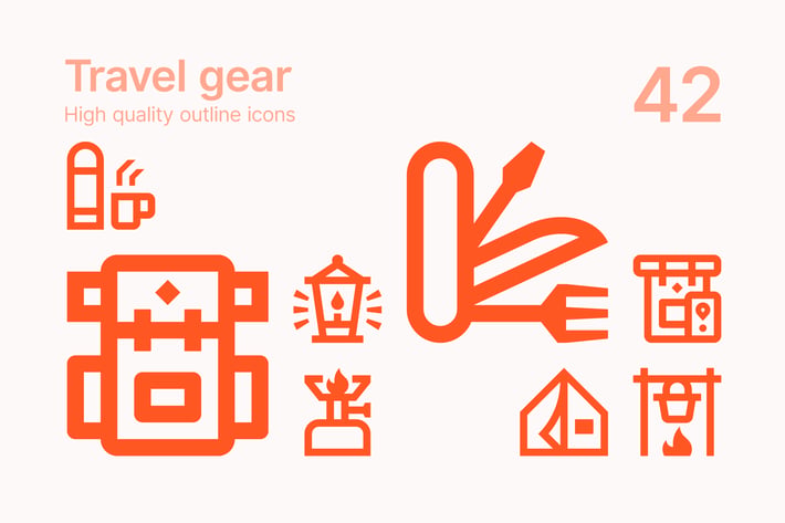 Travel Gear Icons 