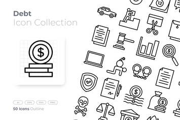 Debt Outline Icon