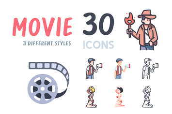 30 Movie icon set