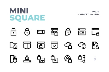 Mini square - 40 Security Icons