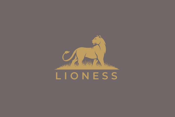 Female Lion Simple Logo Design