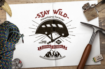 Stay Wild Badge / Vintage Logo Branding Design