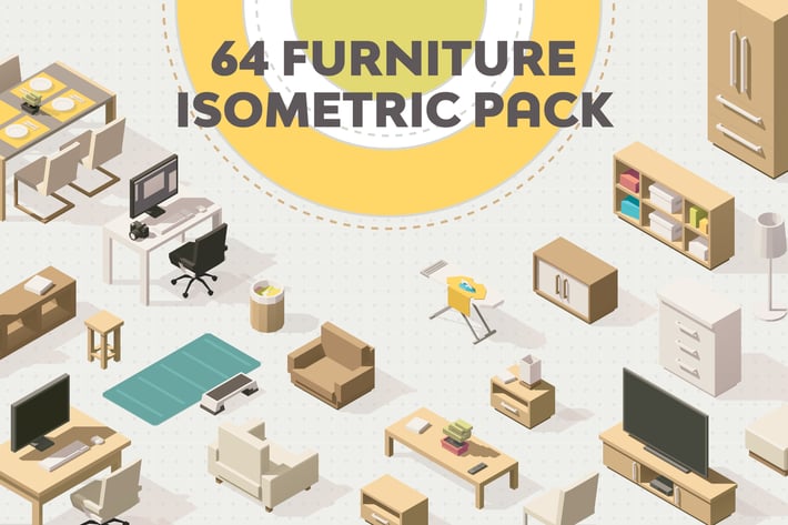 Furniture Isometric Flat Set