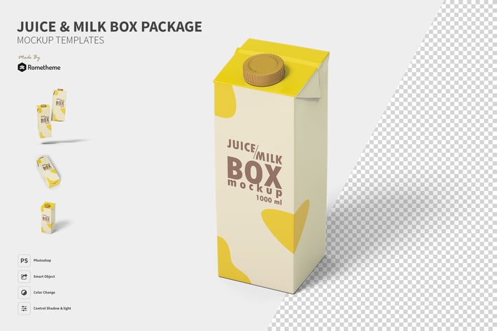 Juice and Milk box vol.01 - Mockup