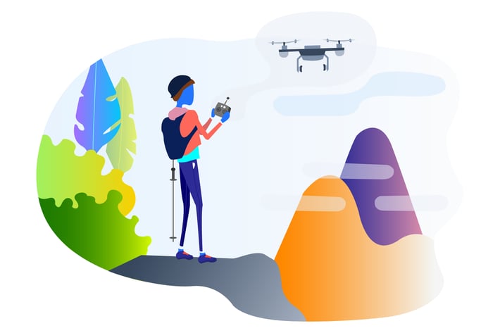 Guided Climbing by Drones Illustration