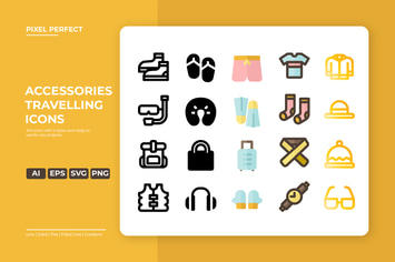 Accessories Travelling Icon - 5 Styles