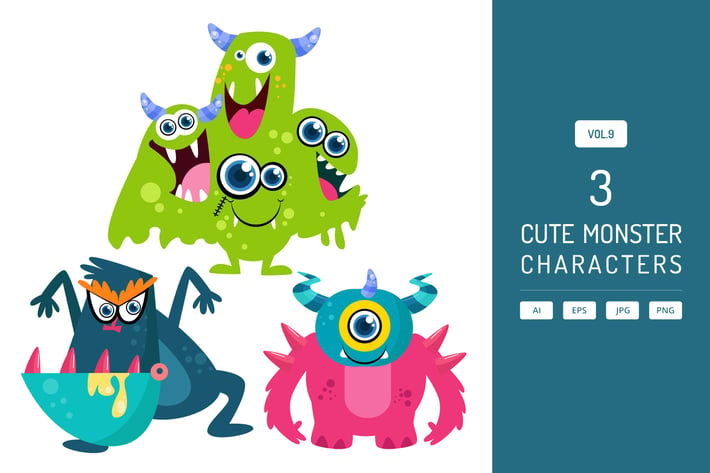 Cute Monster Characters Vol.9