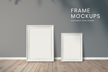 Frame mockups against a gray wall
