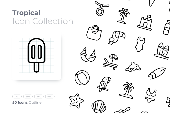 Tropical Outline Icon