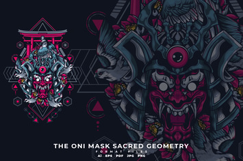 Oni Mask Sacred Geometry