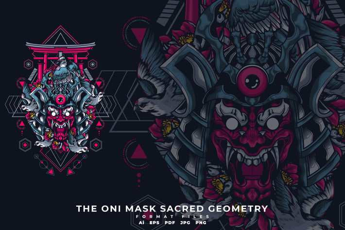 Oni Mask Sacred Geometry