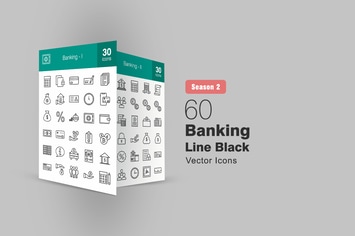 60 Banking Line Icons Season II