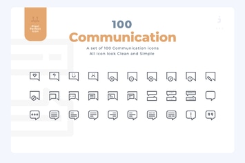 100 Communication Icons - Material Icon