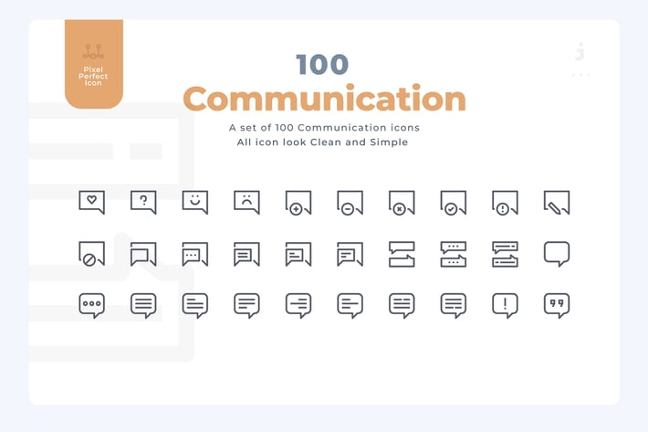 100 Communication Icons - Material Icon