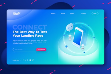 Technology website hero header template
