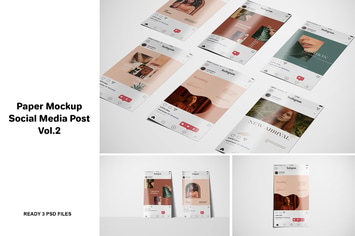 Paper Mockup Social Media Post Vol.2